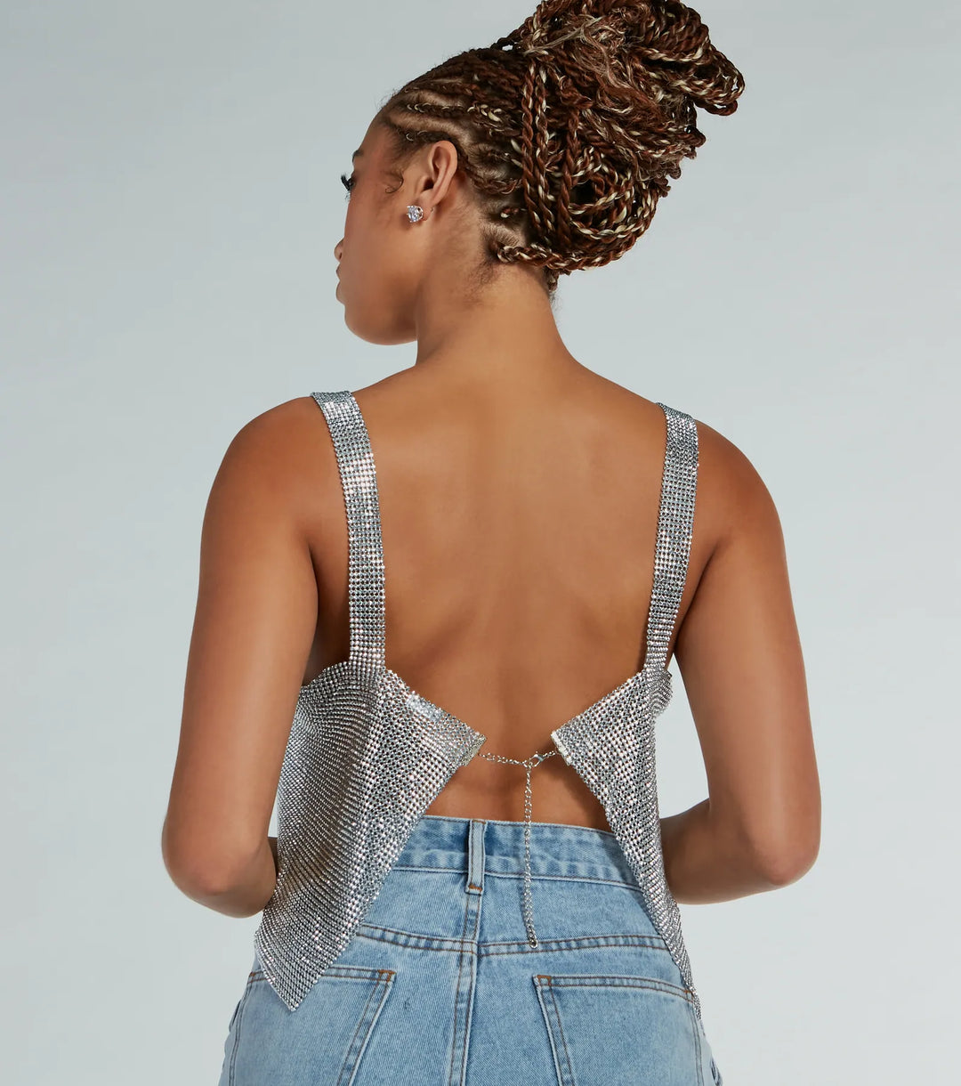 Ze is zo schitterend Sequin Chainmail Tanktop