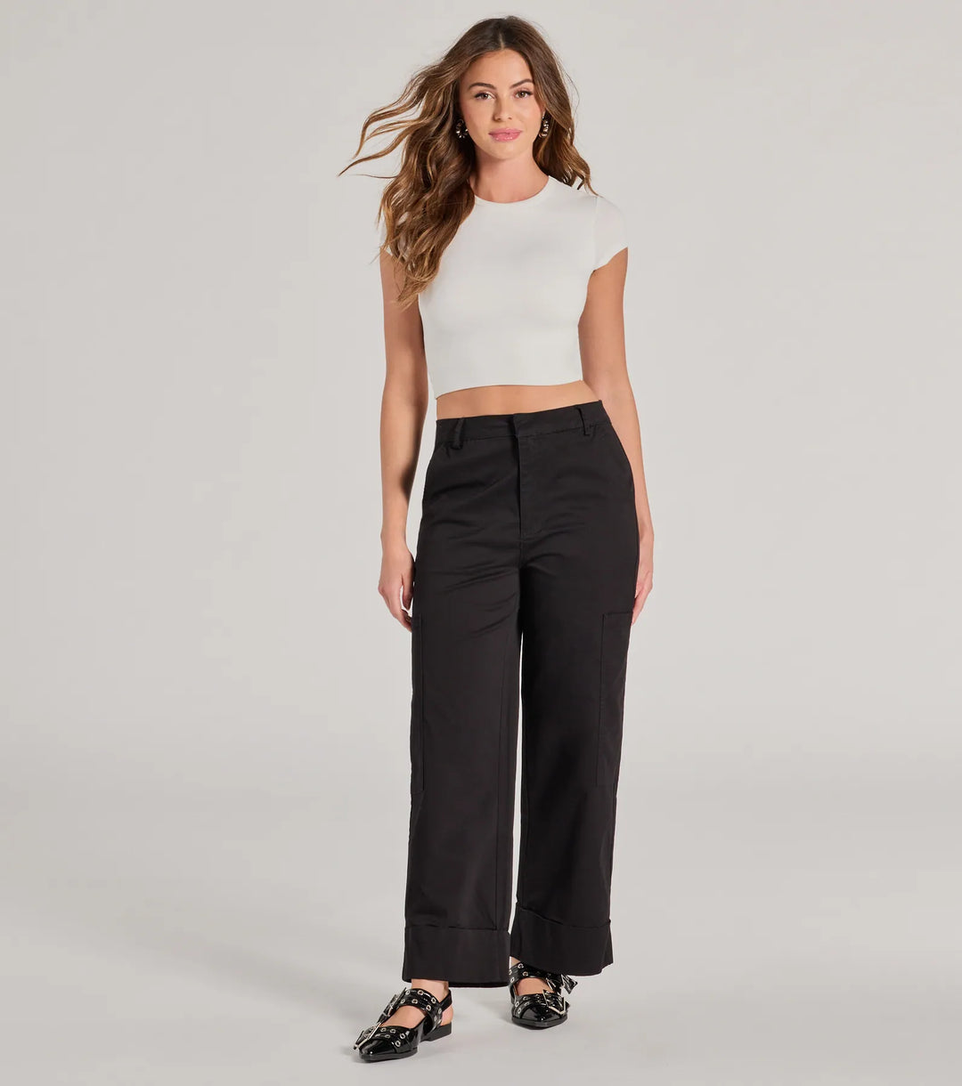 Weekend Trip Hoge Taille Cuffed Cargo Broek