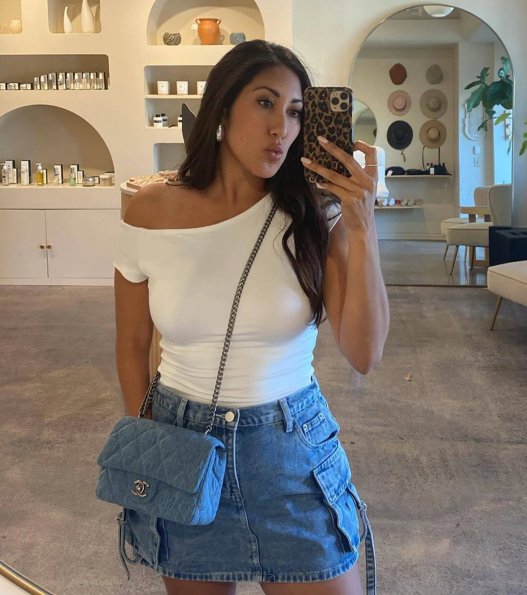 Coole en Zelfverzekerde Cargo Denim Mini Rok