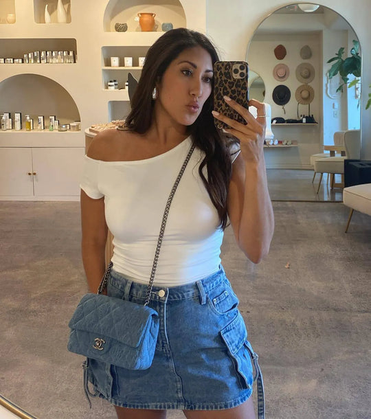 Coole en Zelfverzekerde Cargo Denim Mini Rok