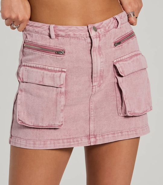 Coole Factor Cargo Denim Minirok