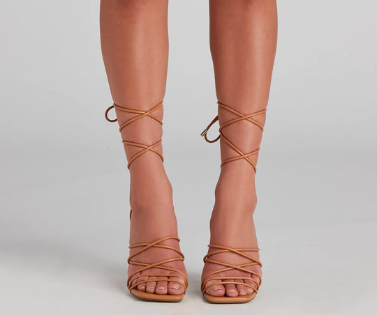 Attitude PU Lace-Up Stiletto Hakken