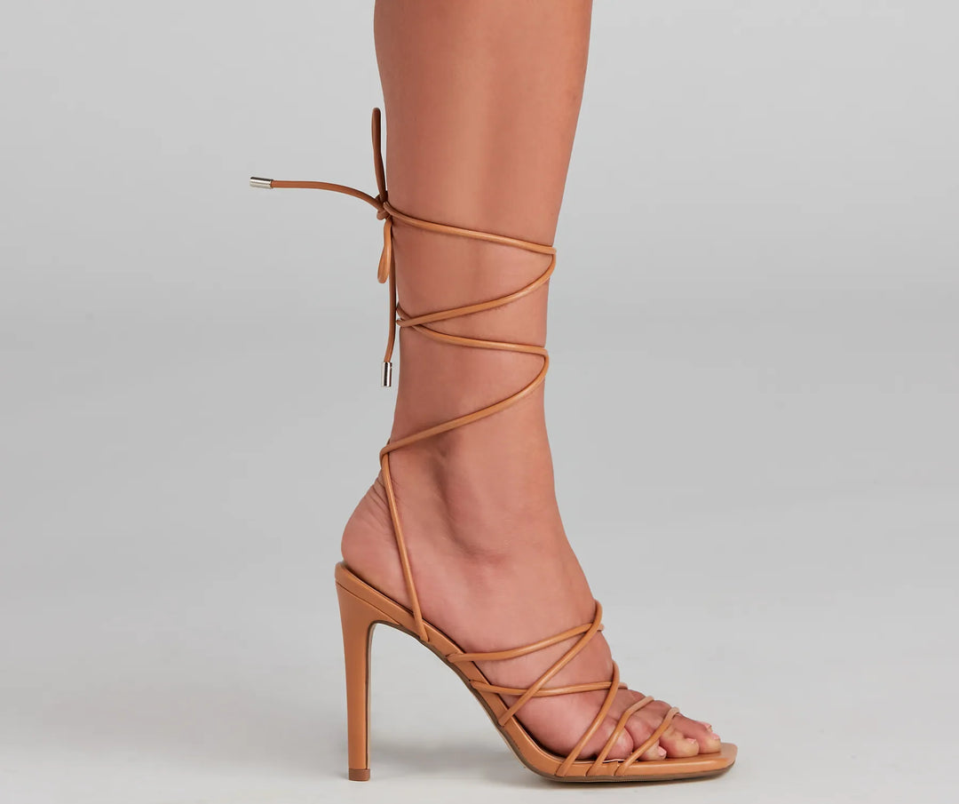 Attitude PU Lace-Up Stiletto Hakken