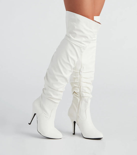 Werk Het Meisje Over-De-Knie Laarzen