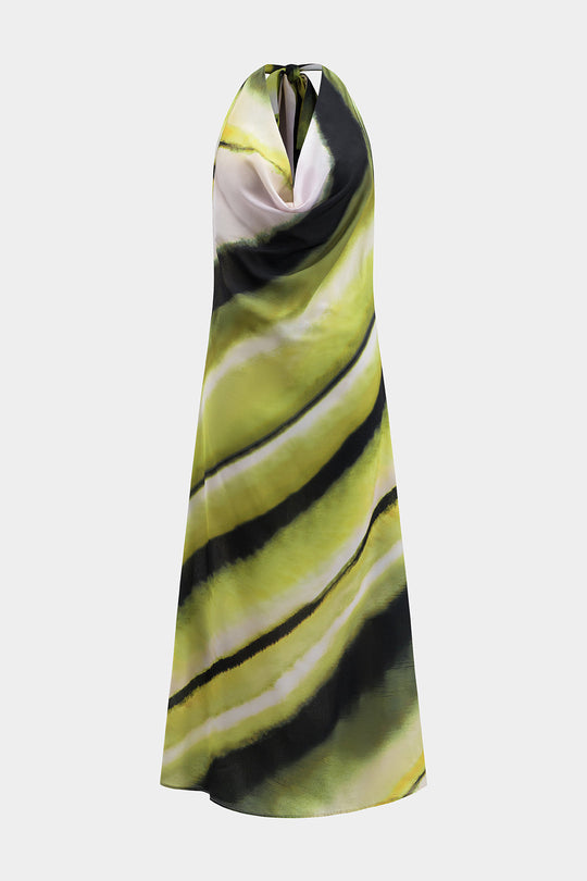 Abstracte Print Mouwloze Rugloze Slip Maxi Jurk