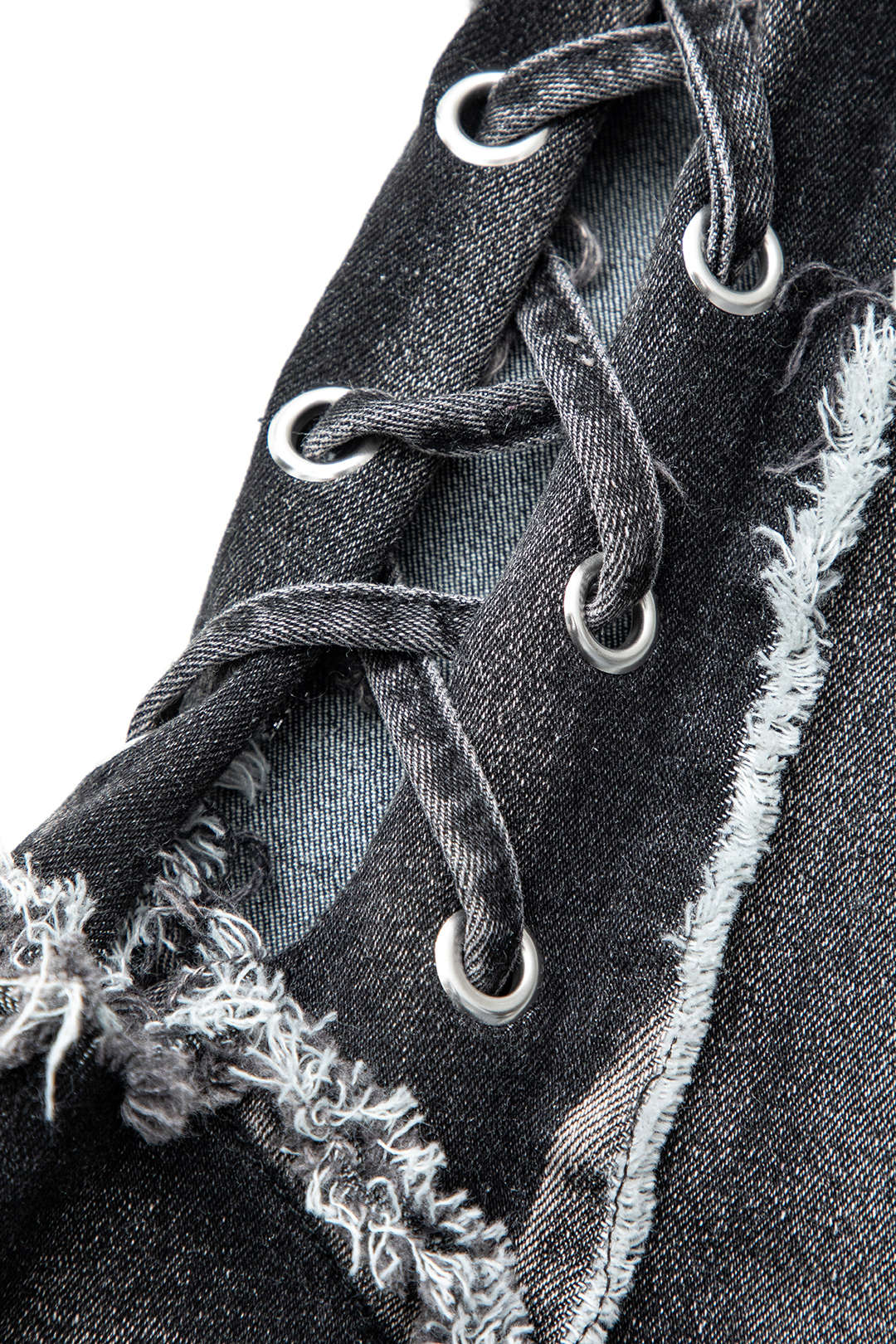 Asymmetrische Franje Denim Mini Jurk