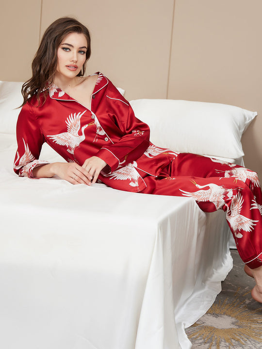 Ailith - Verfijnde Binding Trim Dames Pyjama Set