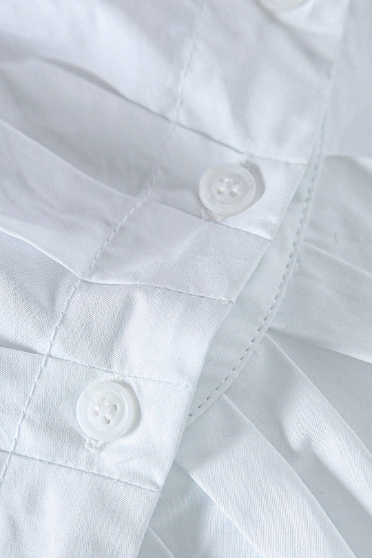 Winifred - Chique Asymmetrische Hem Vrouwen Plissé Shirt