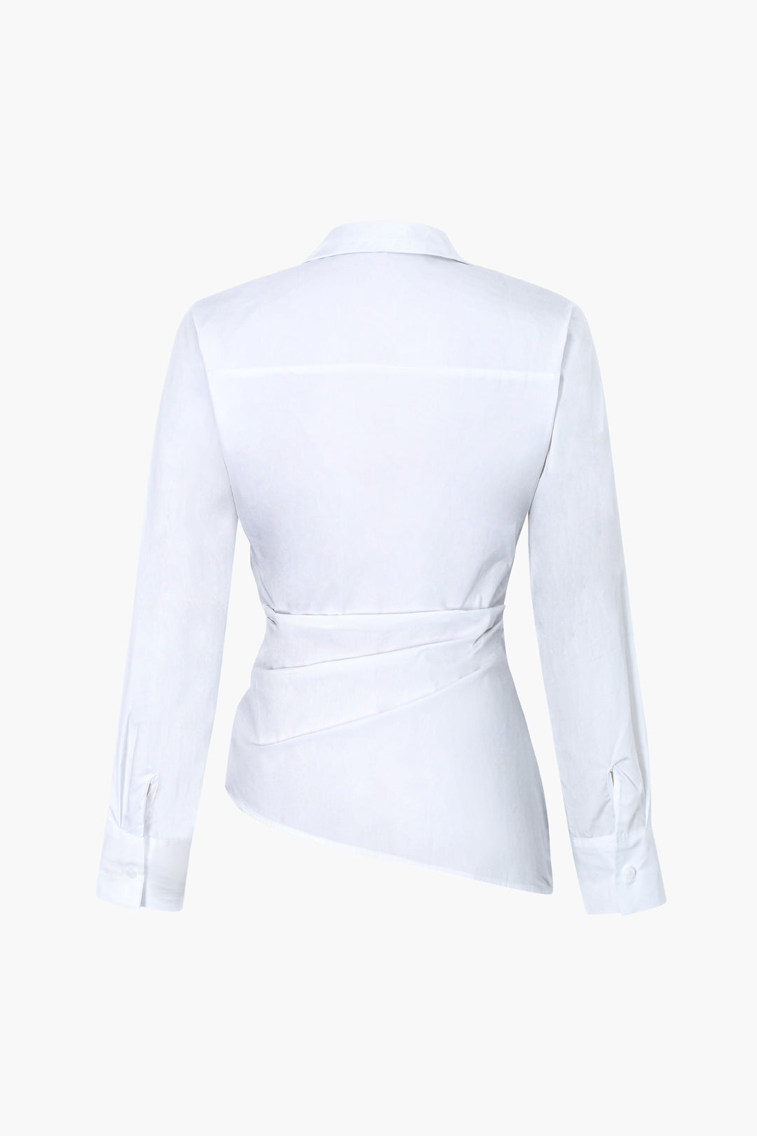 Winifred - Chique Asymmetrische Hem Vrouwen Plissé Shirt