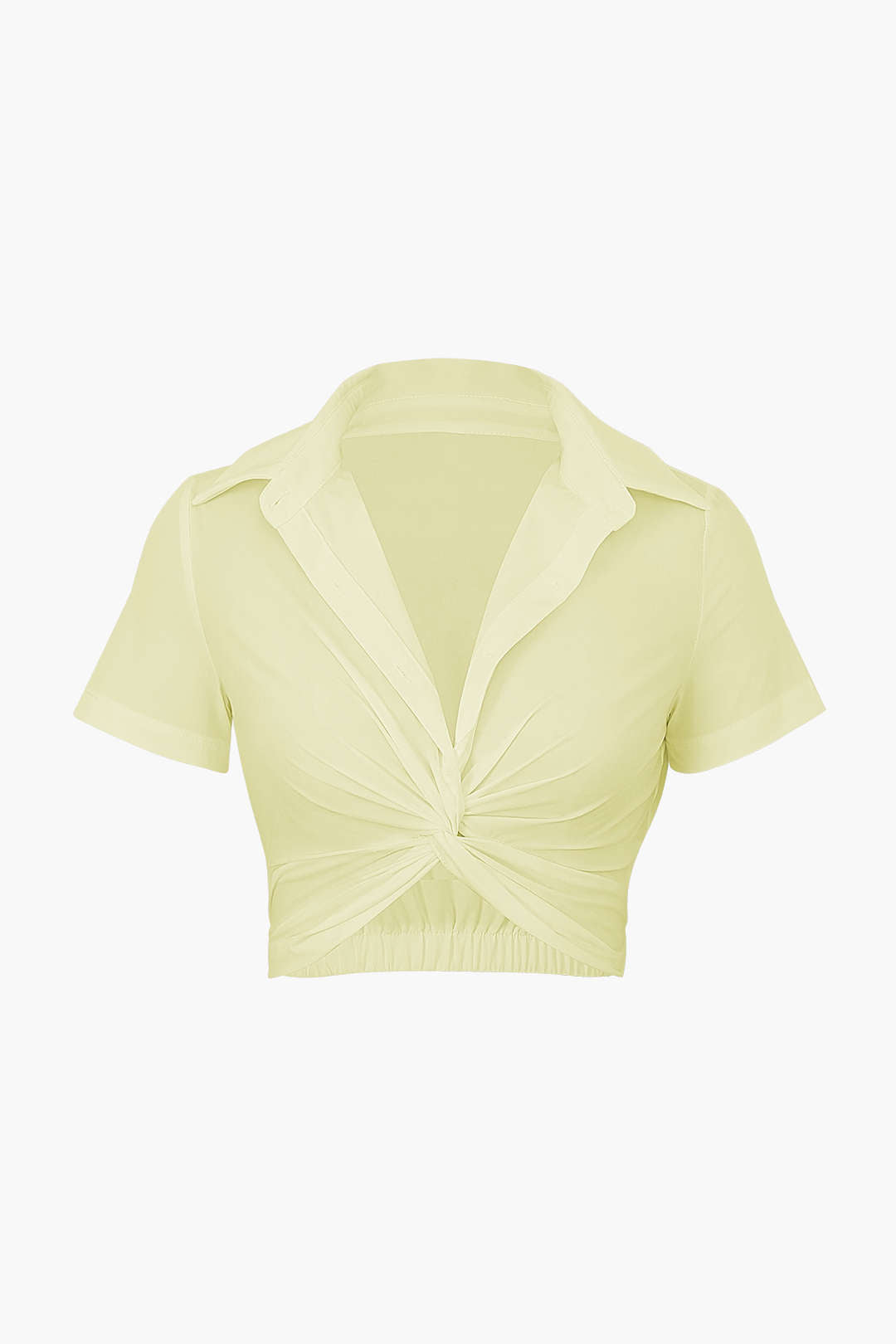 Viridis - Moderne Twist Stijl Dames Cropped Shirt