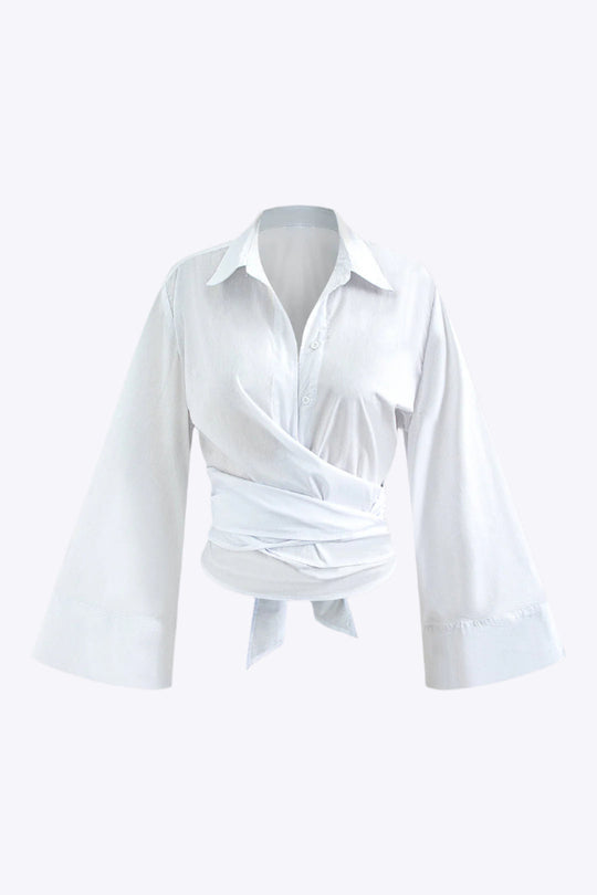 Zelina - Vrouwenshirt met Vrouwelijk Wrap Ontwerp