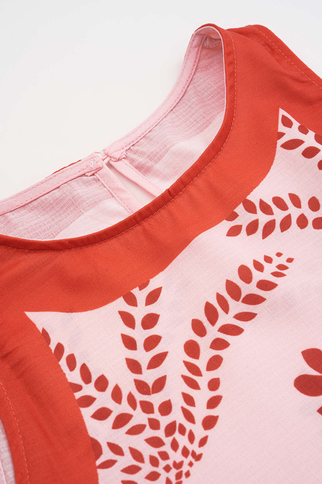 Bladeren Patroon Linnen Mouwloos Mini Jurk