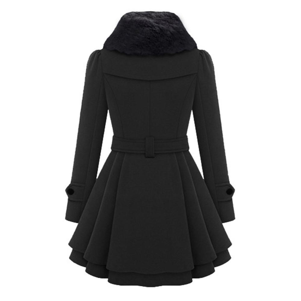 Vrouwen Gothic Zwarte Jas | Lange Winterstijl | Elegante Dames Overjas