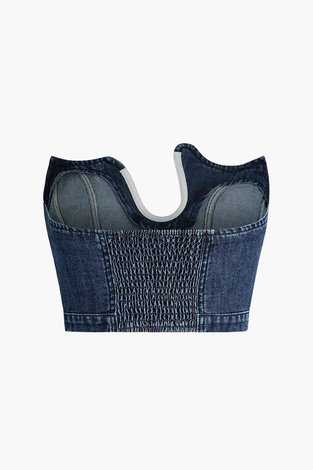 Asymmetrische Denim Tube Top