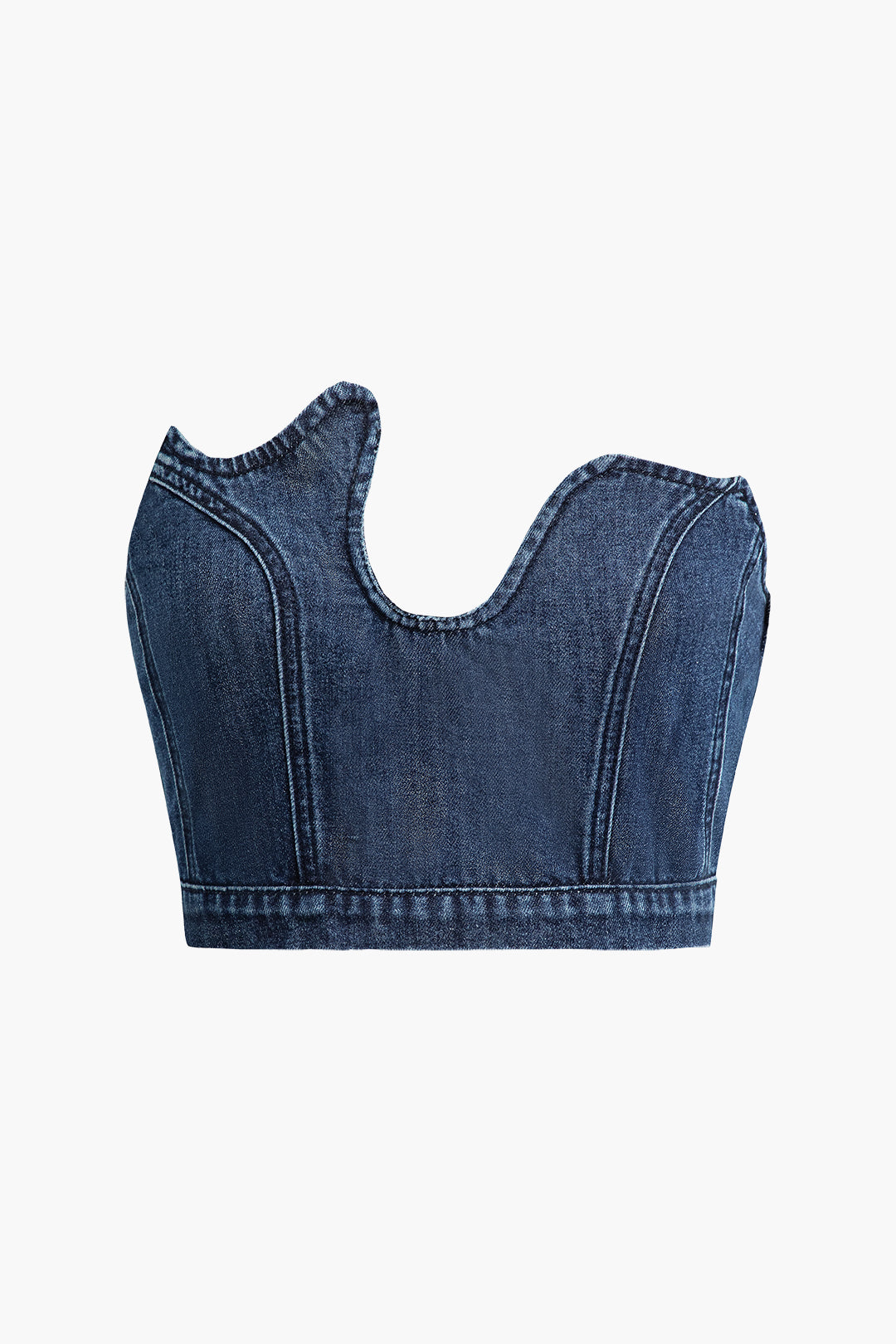 Asymmetrische Denim Tube Top