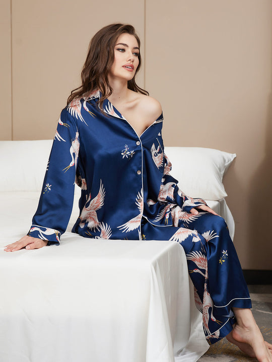 Ailith - Verfijnde Binding Trim Dames Pyjama Set