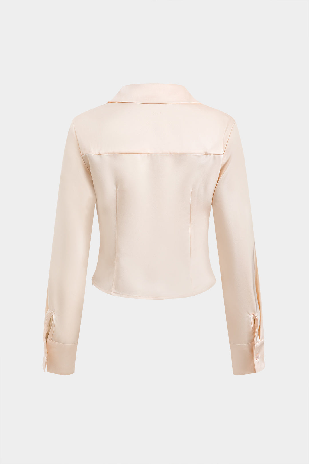 Beatrix - Tijdloze Gerimpelde Satijnen Dames Langemouwen Shirt