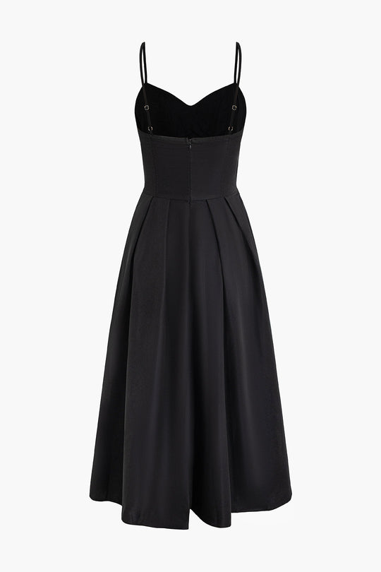 Basis Effen Korset Midi Jurk