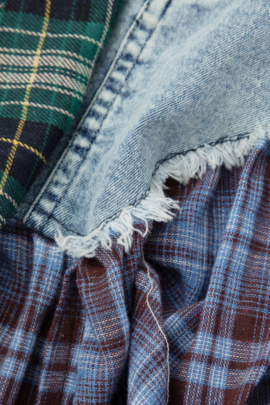 Asymmetrische Patchwork Denim Minirok