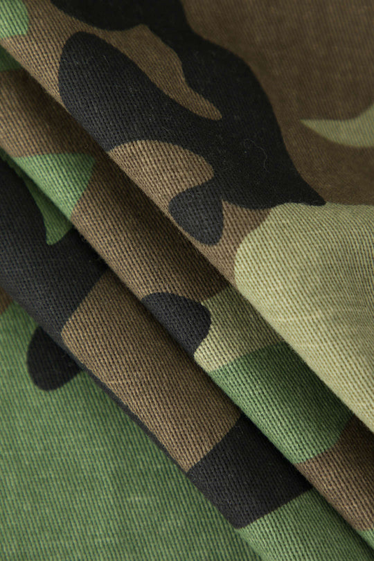 Winslet - Trendy Camo Crop Ruffle Dames T-shirt