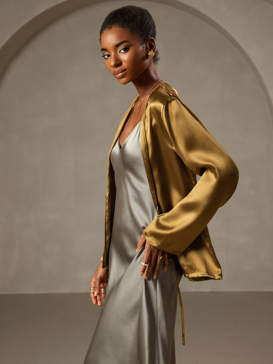 Amelina - Luxueuze Silhouette Dames Spaghetti Band Lang Nachthemd