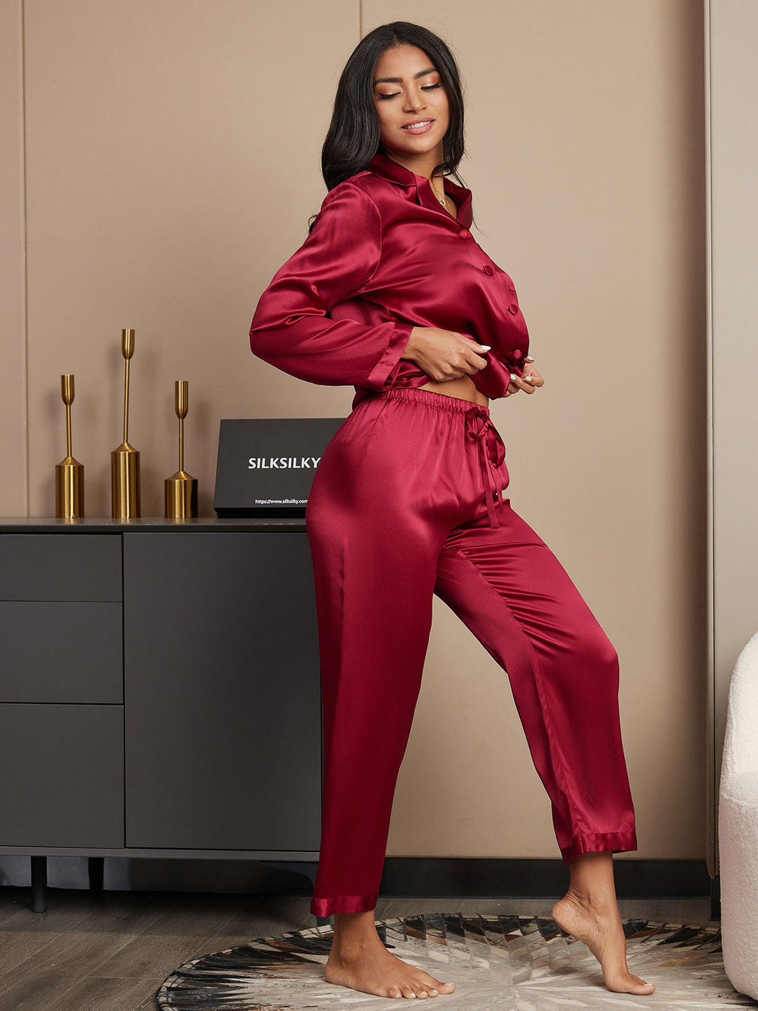 Alarice - Elegante Knop-Up Dames Pyjama Set