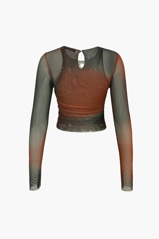 Violeta - Chic Doorzichtig Tie Dye Dames Langsleeve Top