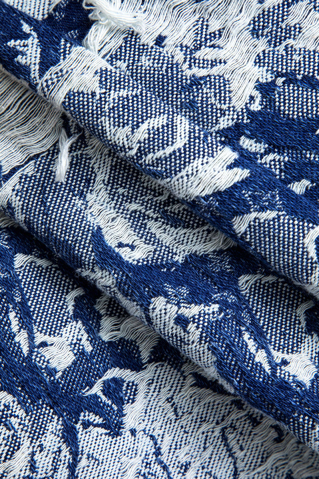 Bloemenpatroon Knop Denim Jurk