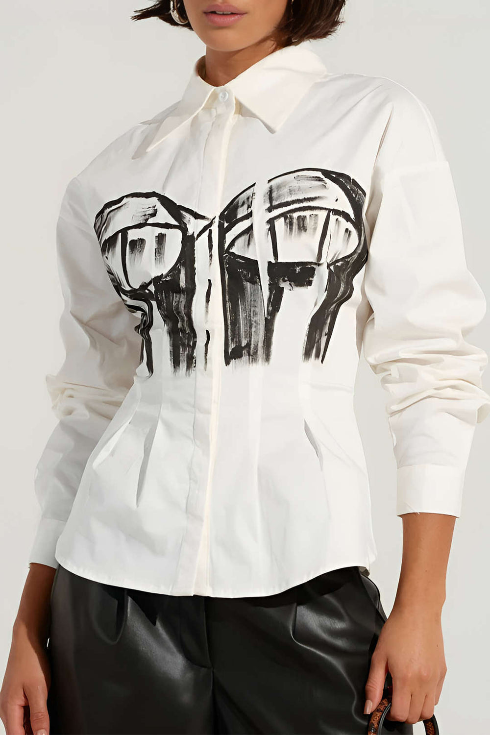 Zoey - Stijlvol Abstract Vrouwen Overhemd met Lange Mouwen