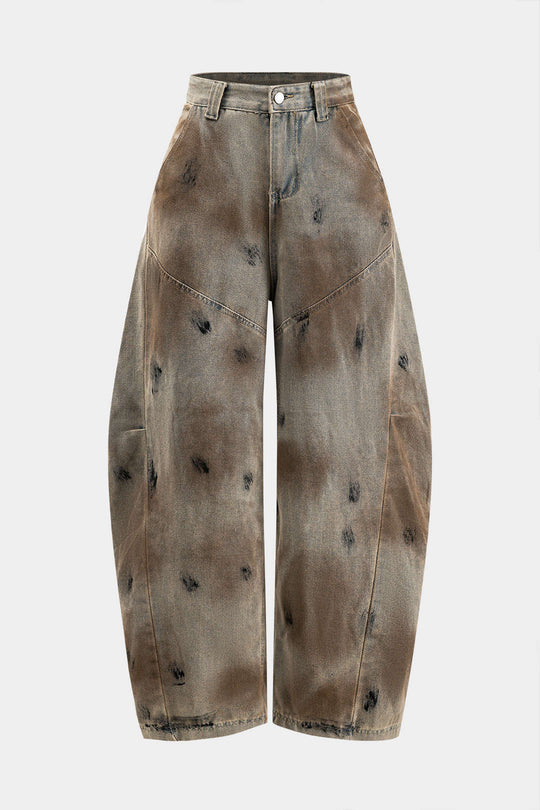 Vuil Denim Wijde Pijp Barrel Jeans