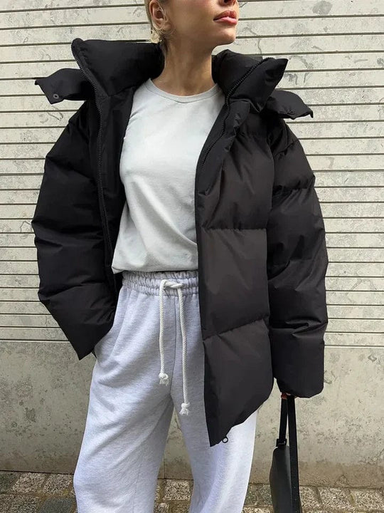 Dames Oversized High Collar Puffer Jacket | Gequilt Winterjas | Streetstyle Warmte