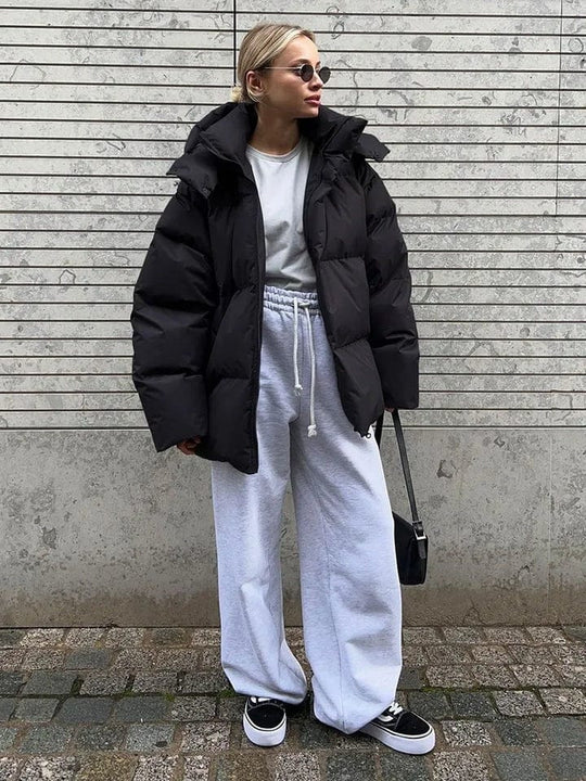 Dames Oversized High Collar Puffer Jacket | Gequilt Winterjas | Streetstyle Warmte