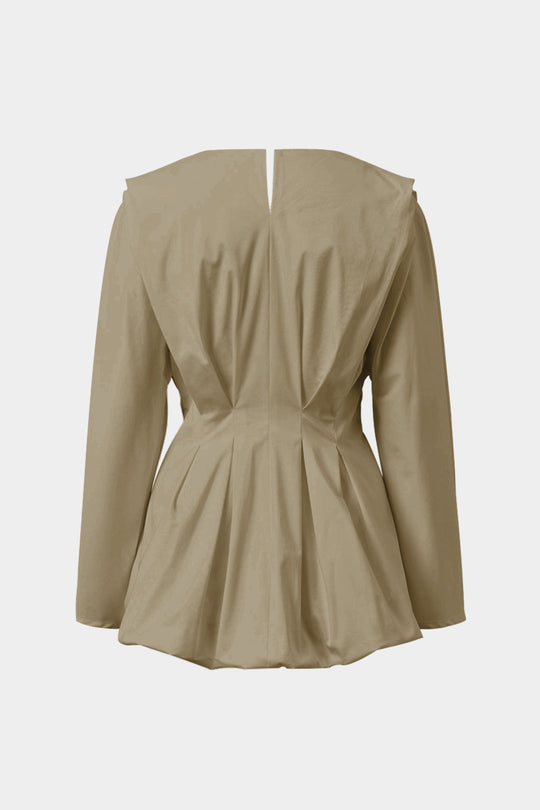 Xara - Chic en Vloeiende Plissé Dames Langemouw Shirt