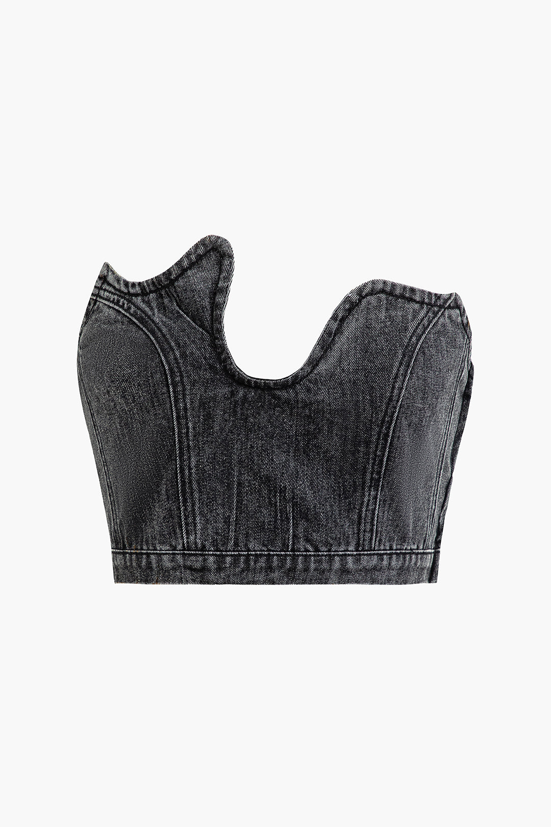 Asymmetrische Denim Tube Top