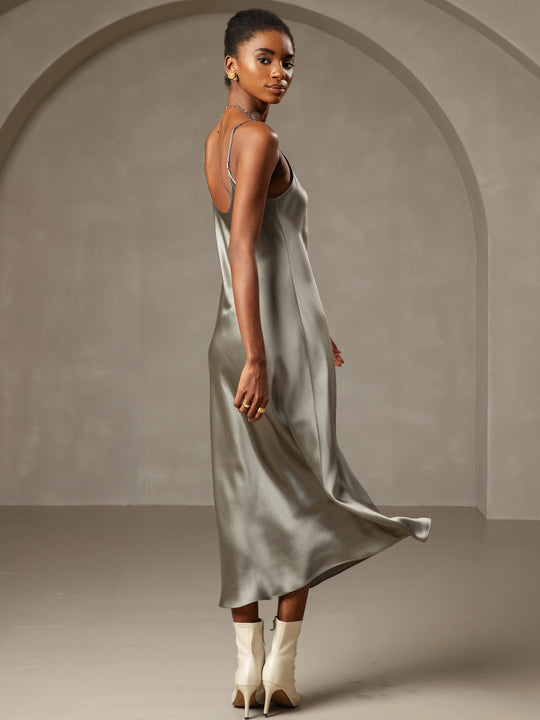 Amelina - Luxueuze Silhouette Dames Spaghetti Band Lang Nachthemd