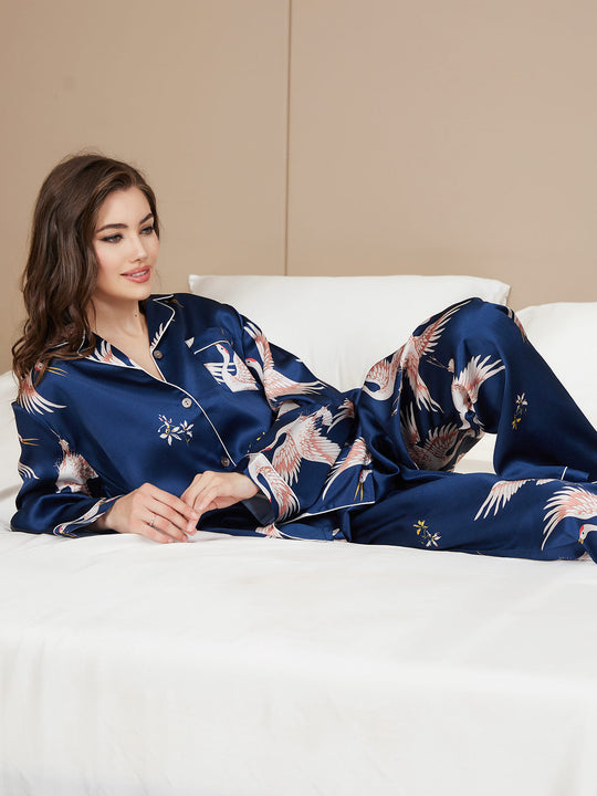 Ailith - Verfijnde Binding Trim Dames Pyjama Set