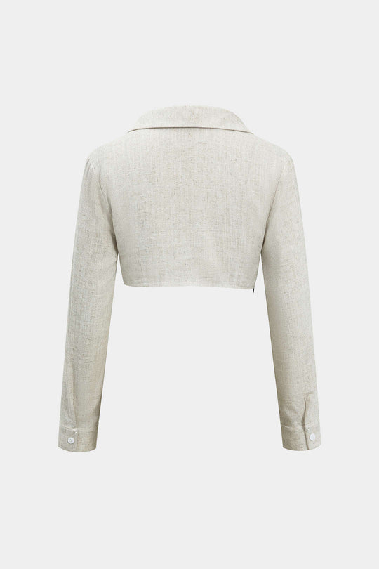 Yasmine - Moderne en Chique Vrouwen Kleurblok Gerimpeld Shirt