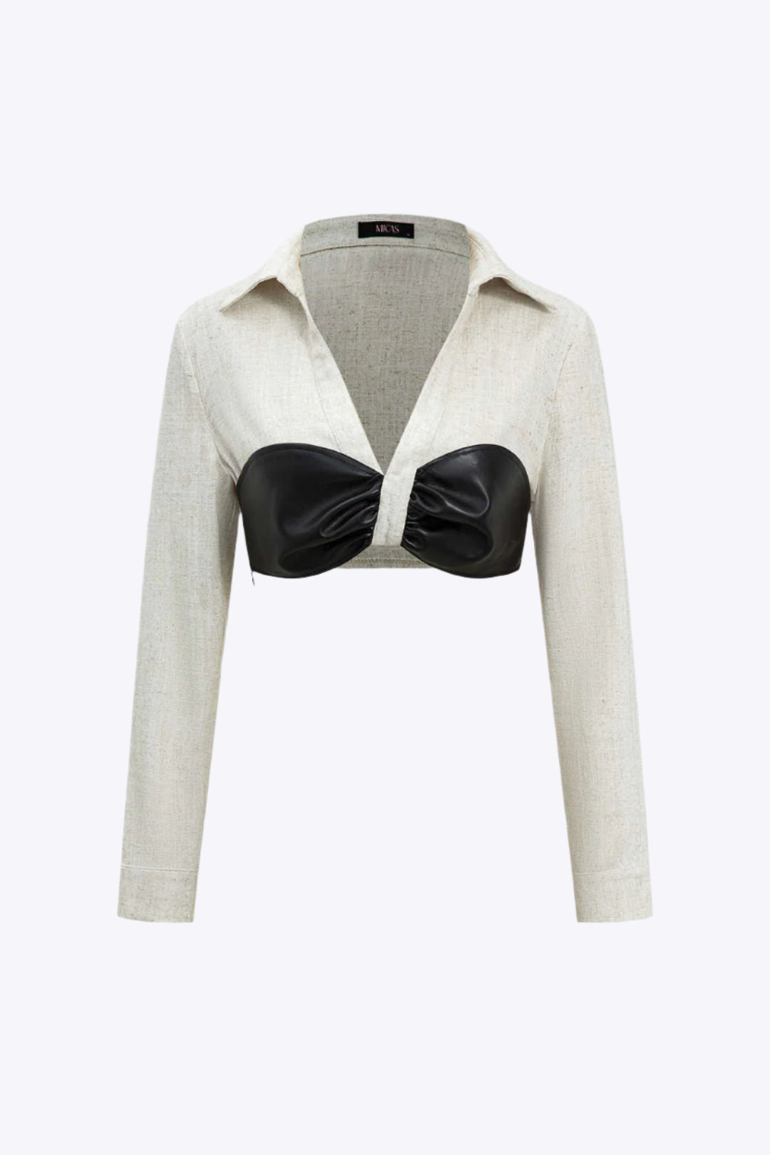 Yasmine - Moderne en Chique Vrouwen Kleurblok Gerimpeld Shirt