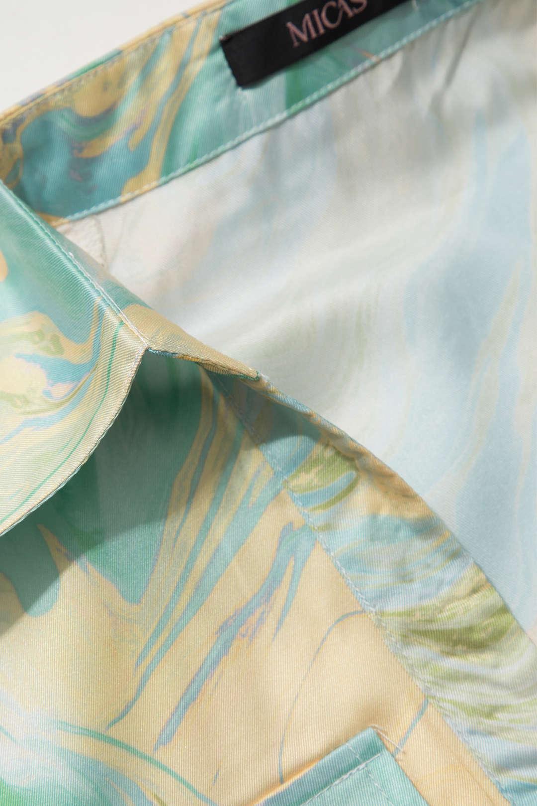 Wilderose - Elegante Marmerprint Dames Crop Shirt