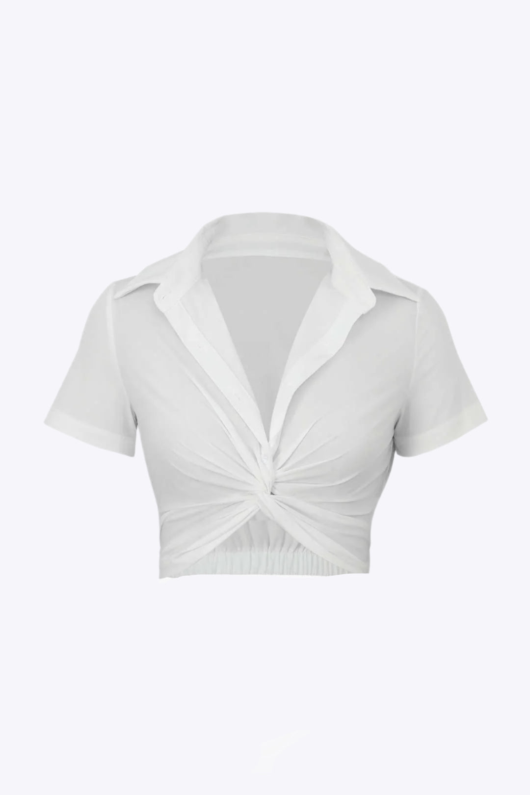 Viridis - Moderne Twist Stijl Dames Cropped Shirt