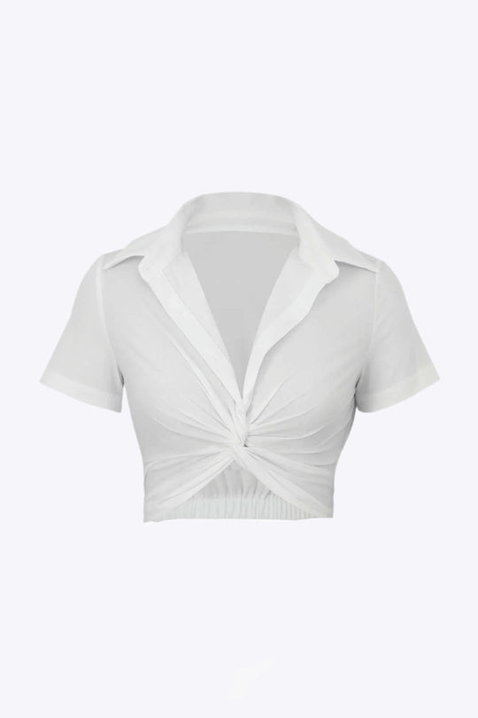 Viridis - Moderne Twist Stijl Dames Cropped Shirt