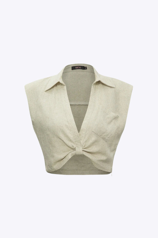 Xavia - Stijlvolle Twist Hem Mouwloze Top voor Dames