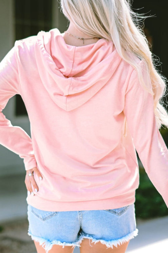 Koeienprint Half Zip Trekkoord Hoodie | Casual Hoodie met Zakjes