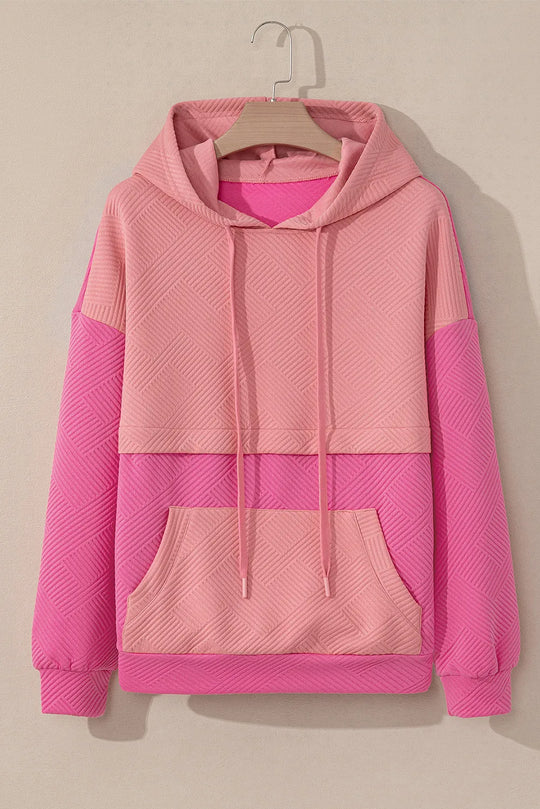 Trekkoord Kleurblok Lange Mouwen Hoodie | Casual & Comfortabel | Licht Rekbaar