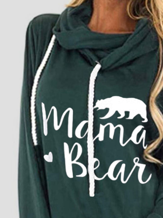 Trekkoord Letter Graphic Lange Mouwen Hoodie | Casual Hoodie met Trekkoord en Print