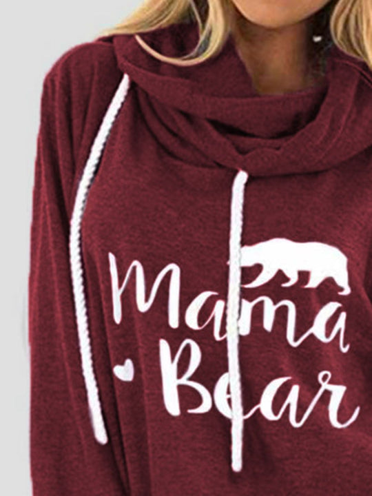 Trekkoord Letter Graphic Lange Mouwen Hoodie | Casual Hoodie met Trekkoord en Print