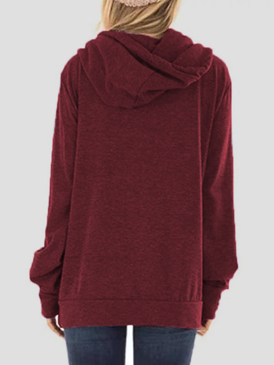 Trekkoord Letter Graphic Lange Mouwen Hoodie | Casual Hoodie met Trekkoord en Print