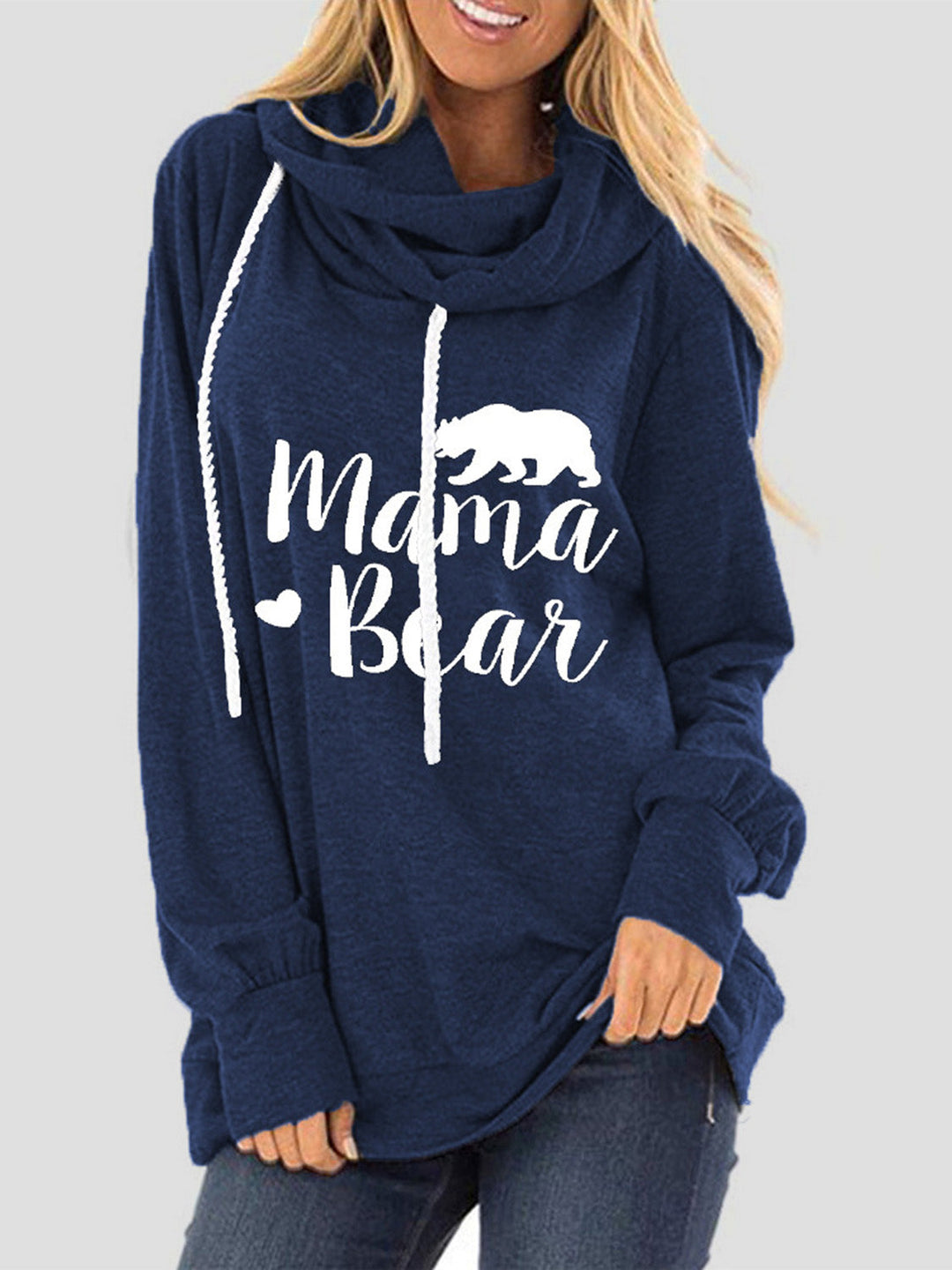 Trekkoord Letter Graphic Lange Mouwen Hoodie | Casual Hoodie met Trekkoord en Print