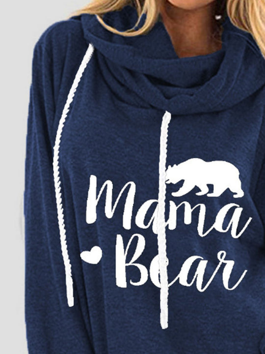 Trekkoord Letter Graphic Lange Mouwen Hoodie | Casual Hoodie met Trekkoord en Print