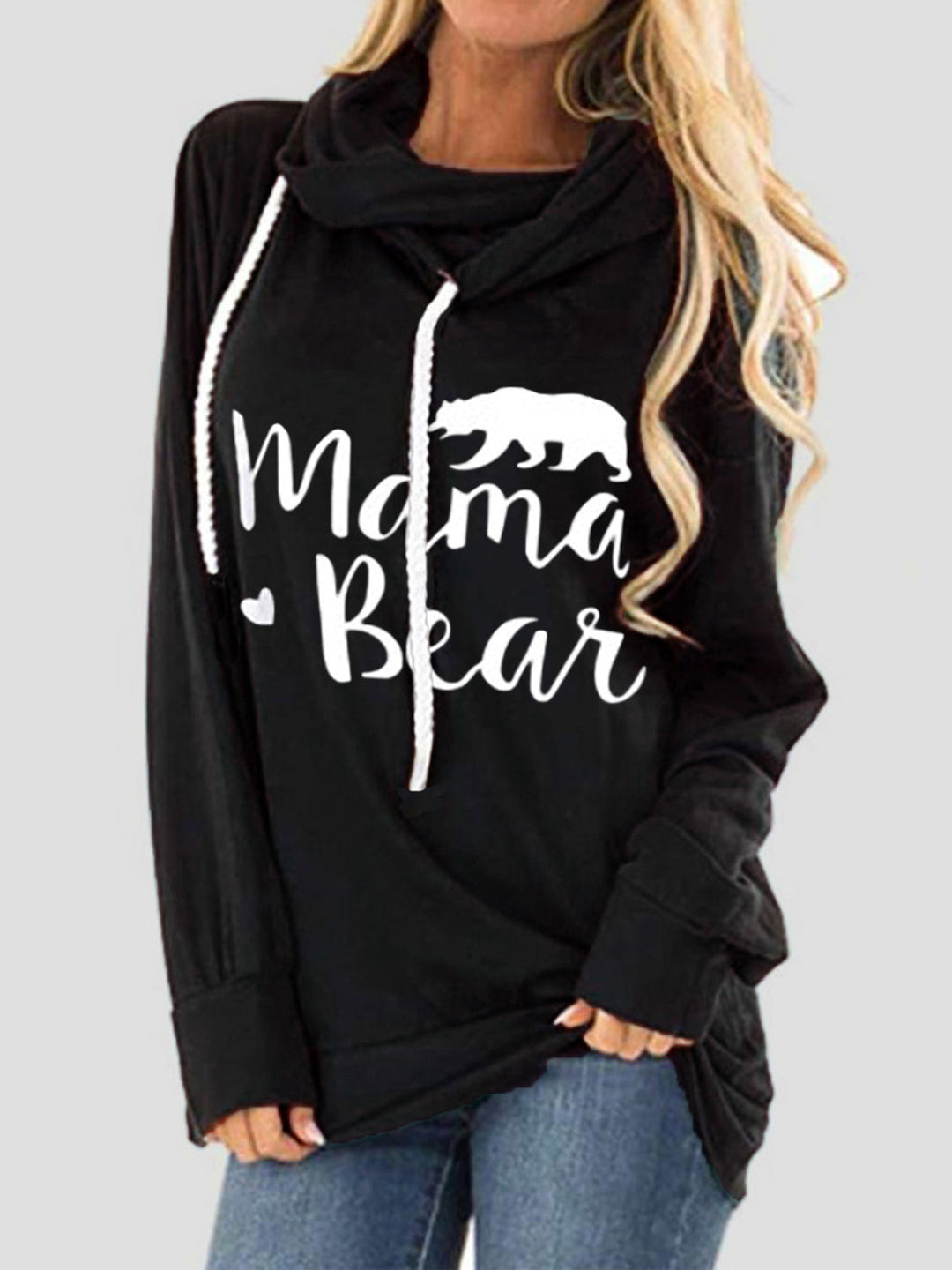 Trekkoord Letter Graphic Lange Mouwen Hoodie | Casual Hoodie met Trekkoord en Print